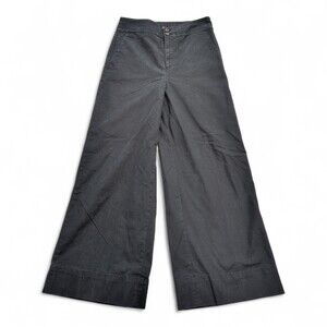 J.Crew Black Wide-Leg Cuffed Pants Size 8